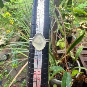 Handmade Sterling fine silver sea glass ring seafoam 10.5